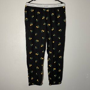 Victoria's Secret Black Lemon Print Bottoms
